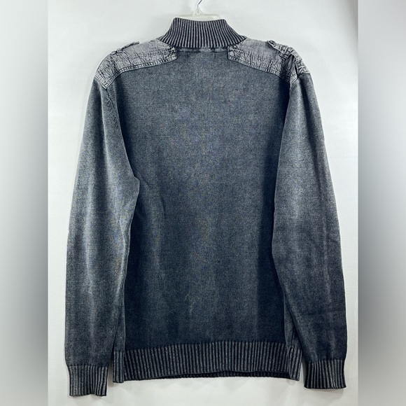 Method 1/4 Zip Shoulder Patch Men’s Faded Charcoal Gray Knit Sweater Size L - Picture 2 of 11